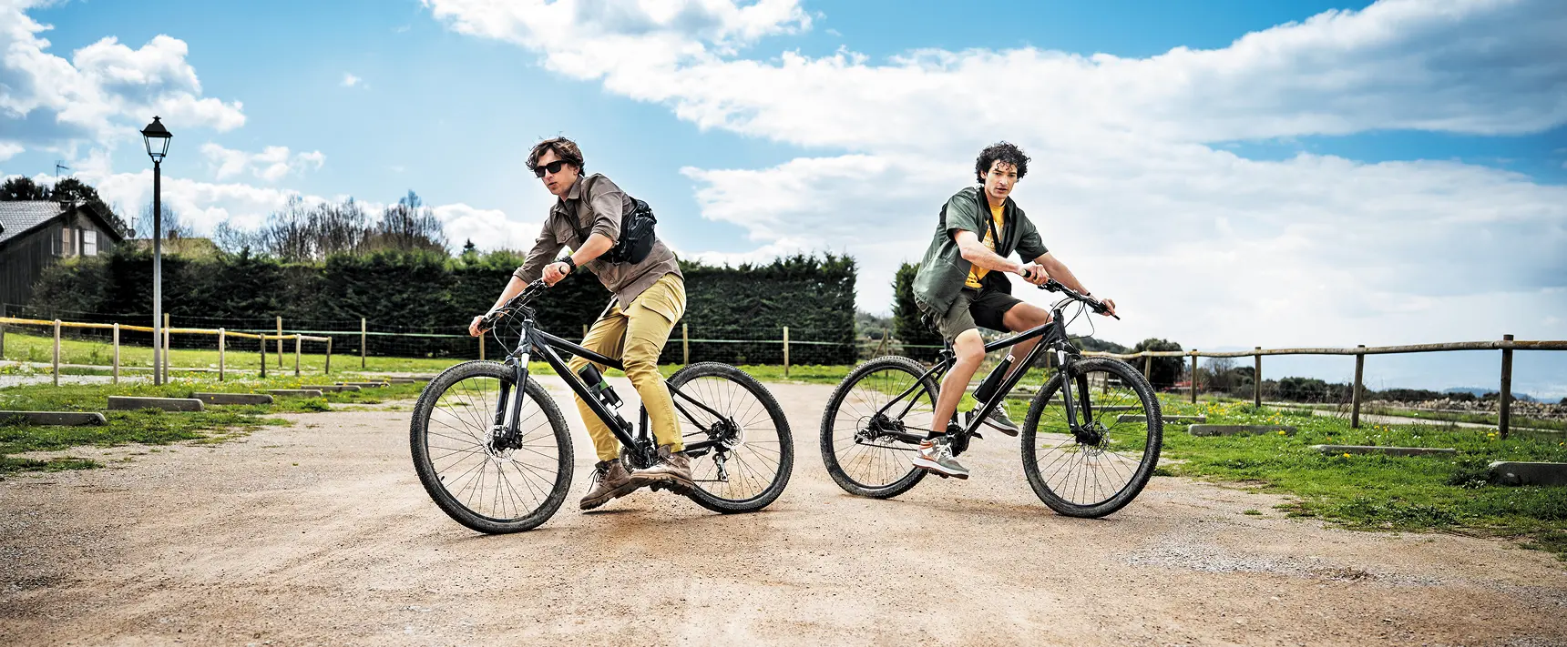 People cycling outdoors